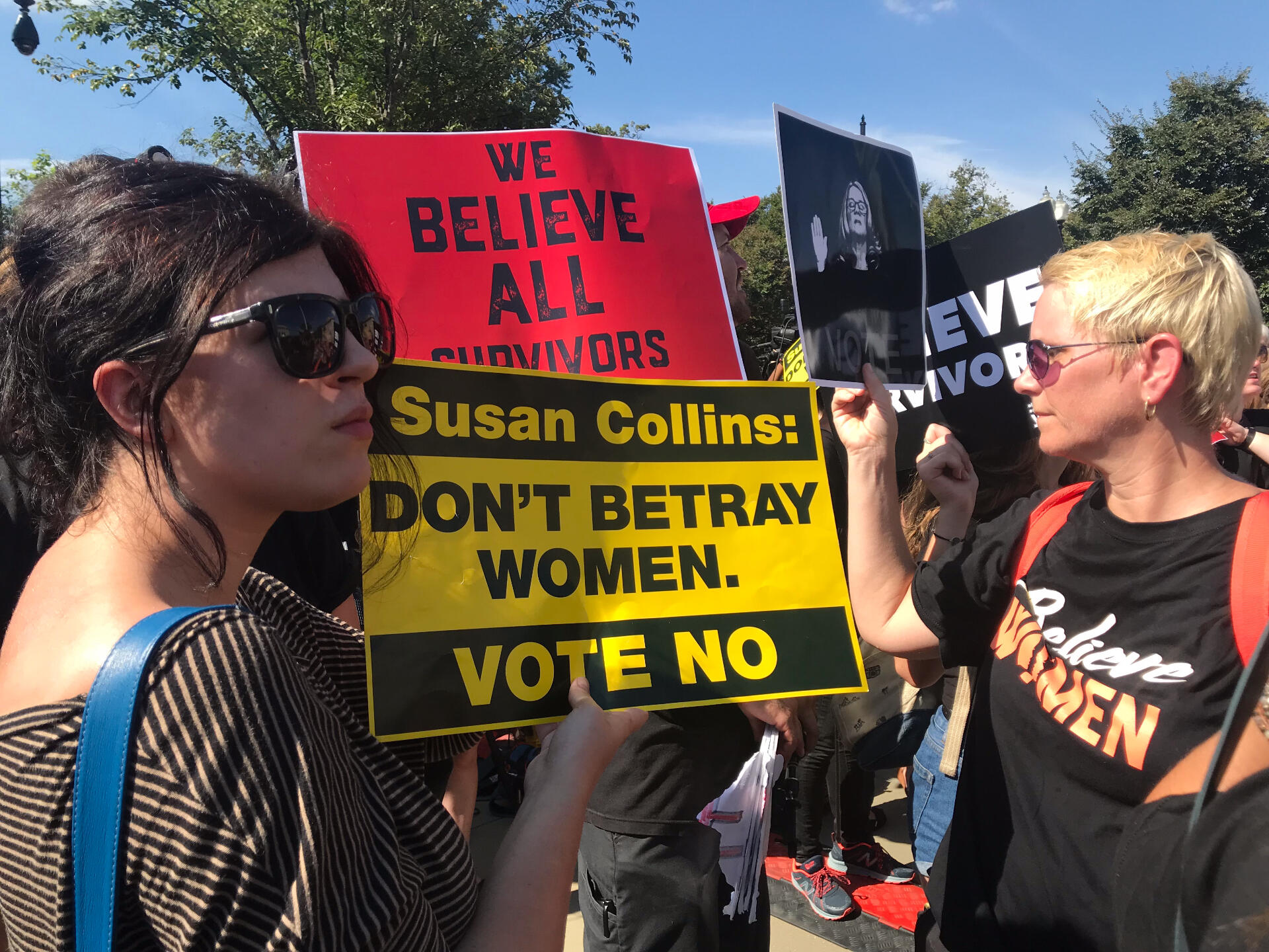 Activists in Washington D.C., fighting against Kavanaugh.